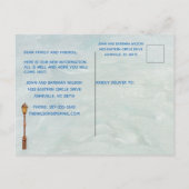 引っ越しましたカラフル市生活予算の引越 案内ポストカード (裏面)