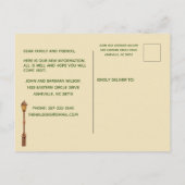 引っ越しましたカラフル市生活予算の引越 案内ポストカード (裏面)