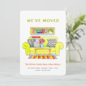 引っ越しましたカラフルL水彩新しいホームアドレス 案内状 (スタンド正面)