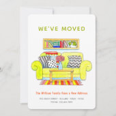 引っ越しましたカラフルL水彩新しいホームアドレス 案内状 (正面)