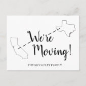 引っ越しましたカリフォルニアテキサス州移動発表 ポストカード (正面)