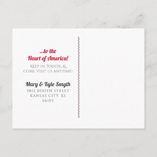 引っ越しましたカンザスシティスカイライン発表 案内ポストカード (裏面)