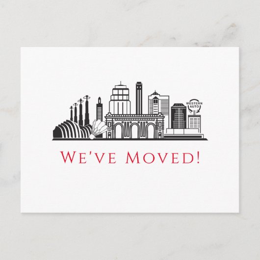 引っ越しましたカンザスシティスカイライン発表 案内ポストカード (正面)