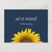 引っ越しましたカントリーサンフラワーネイビーブルー 案内ポストカード (正面)