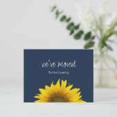 引っ越しましたカントリーサンフラワーネイビーブルー 案内ポストカード (スタンド正面)