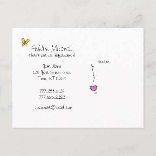 引っ越しましたカード、パッチ 案内ポストカード (裏面)