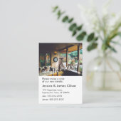 引っ越しましたカード(ホームインテリア写真あり) 名刺 (スタンド正面)