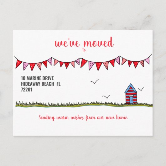 引っ越しましたキュイカスタムビーチハウス 案内ポストカード (正面)