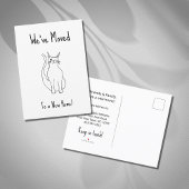 引っ越しましたキュートキャットニューホーム白黒 案内状