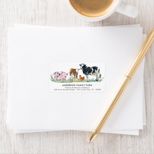 引っ越しましたキュートファームアニマルズ差出人住所 ラベル (インサイチュ)