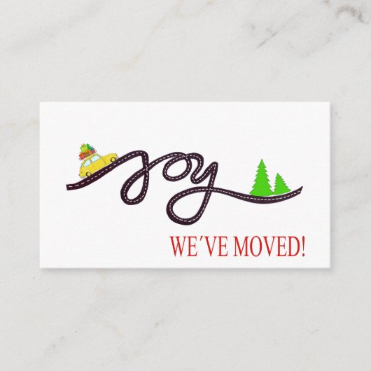 引っ越しましたクラシッククリスマスカー エンクロージャーカード (正面)