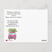 引っ越しましたクラシッククリスマスカー ポストカード (裏面)