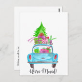 引っ越しましたクラシッククリスマスカー ポストカード (正面/裏面)