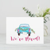 引っ越しましたクラシッククリスマスカー 招待状 (スタンド正面)