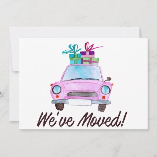 引っ越しましたクラシッククリスマスカー 招待状 (正面)