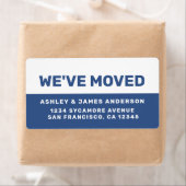 引っ越しましたクラシックブルーホワイト新しいアドレス ラベル (インサイチュ)