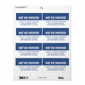 引っ越しましたクラシックブルーホワイト新しいアドレス ラベル (フルシート)