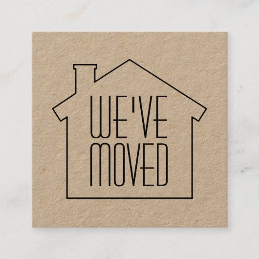引っ越しましたクラフト新しいアドレス変更エンクロージャ スクエア名刺 (正面)