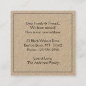 引っ越しましたクラフト新しいアドレス変更エンクロージャ スクエア名刺 (裏面)