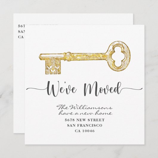 引っ越しましたクラフト鍵の移動発表 案内状 (正面/裏面)