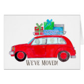 引っ越しましたクリスマスのカスタマイズ可能なフォトカード (正面横)