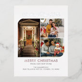 引っ越しましたクリスマスの引越し住所 箔シーズンポストカード (正面)