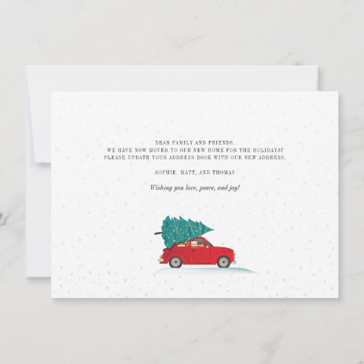 引っ越しましたクリスマスの祝日の新しい住所 案内状 (裏面)