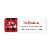 引っ越しましたクリスマスアドレスレッドバッファロープレイド ラベル (正面)