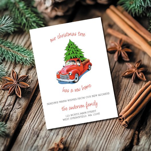 引っ越しましたクリスマスカード新しいアドレス古いトラック シーズンカード
