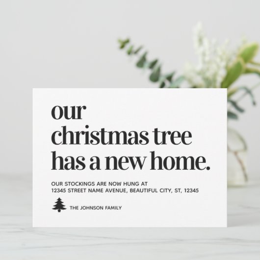 引っ越しましたクリスマスツリーは新しいホームムービングを持っている 案内状 (スタンド正面)