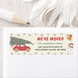 引っ越しましたクリスマスツリーカー差出人住所 ラベル