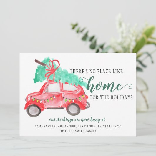 引っ越しましたクリスマスツリーニューホームホリデームービング 案内状 (スタンド正面)