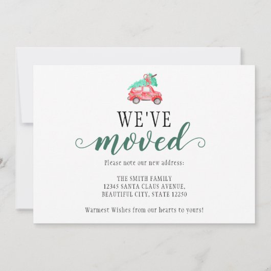 引っ越しましたクリスマスツリーニューホームホリデームービング 案内状 (裏面)