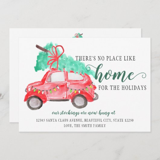 引っ越しましたクリスマスツリーニューホームホリデームービング 案内状 (正面/裏面)