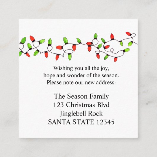 引っ越しましたクリスマスツリーライトエンクロージャカード エンクロージャーカード (裏面)