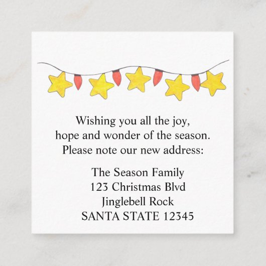 引っ越しましたクリスマスツリーライトエンクロージャカード エンクロージャーカード (裏面)