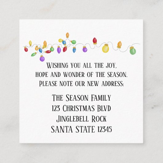 引っ越しましたクリスマスツリーライトエンクロージャカード エンクロージャーカード (裏面)