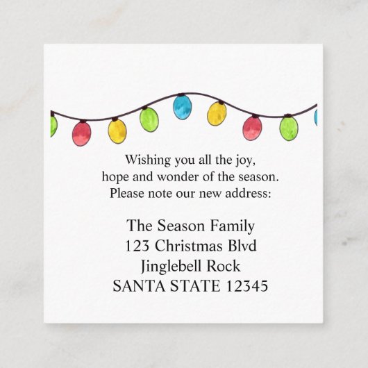 引っ越しましたクリスマスツリーライト エンクロージャーカード (裏面)