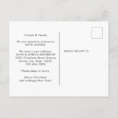 引っ越しましたクリスマスツリーレッドカーホリデームービング 案内ポストカード (裏面)