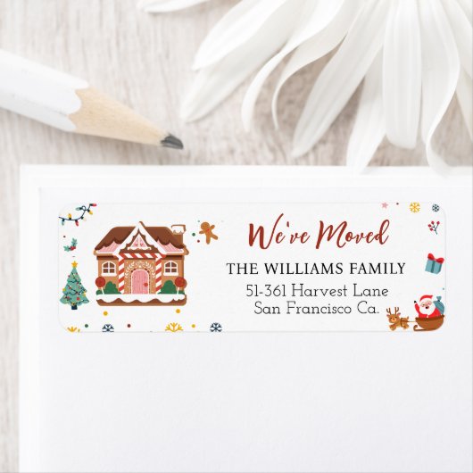 引っ越しましたクリスマスツリー新しいホームムービングラベル ラベル (インサイチュ)