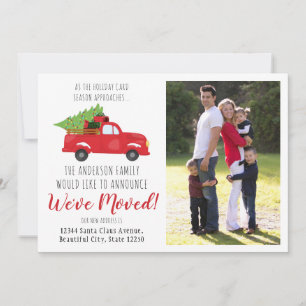 引っ越しましたクリスマストラックフォトホリデームービング 案内状
