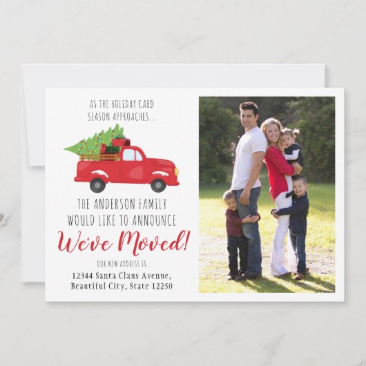 引っ越しましたクリスマストラック写真ホリディムービング 案内状 (正面)