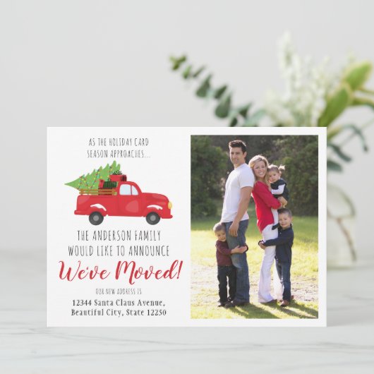 引っ越しましたクリスマストラック写真ホリディムービング 案内状 (スタンド正面)