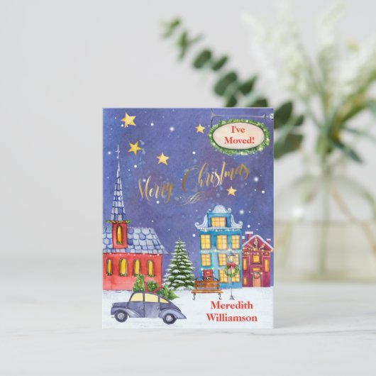 引っ越しましたクリスマスビレッジフラットムーブ 案内状 (スタンド正面)