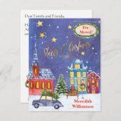 引っ越しましたクリスマスビレッジフラットムーブ 案内状 (正面/裏面)