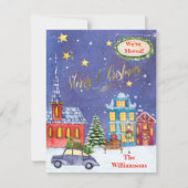 引っ越しましたクリスマスビレッジフラットムーブ 案内状 (正面)