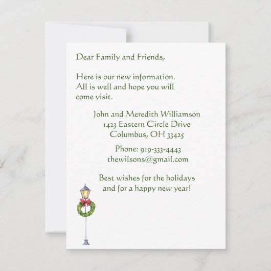 引っ越しましたクリスマスビレッジフラットムーブ 案内状 (裏面)