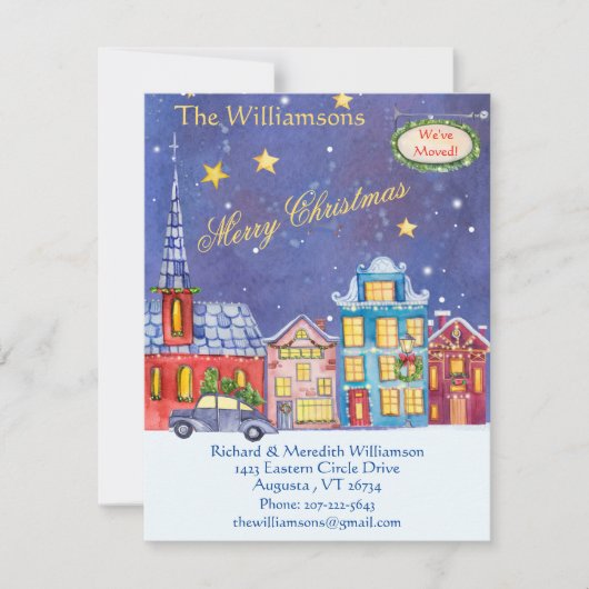 引っ越しましたクリスマスビレッジフラットムーブ 案内状 (正面)