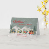 引っ越しましたクリスマスビレッジ カード (黄色い花)