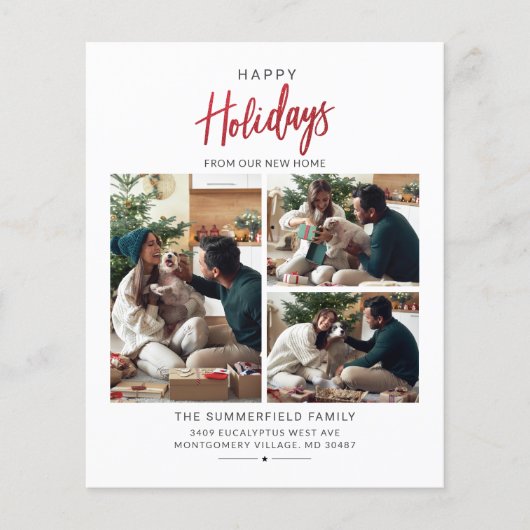 引っ越しましたクリスマスファミリーフォトコラージュホリデー (正面)